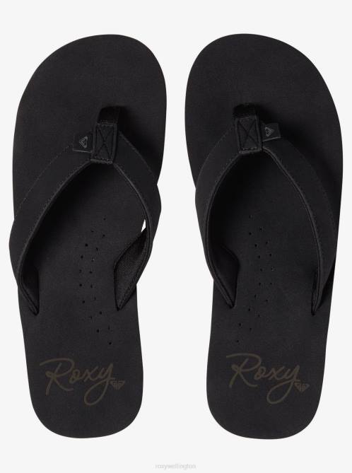 X4FH1323 black Melinda Platform Sandals Women Roxy | Flip Flops