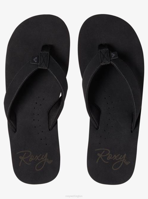 X4FH1323 black Melinda Platform Sandals Women Roxy | Flip Flops