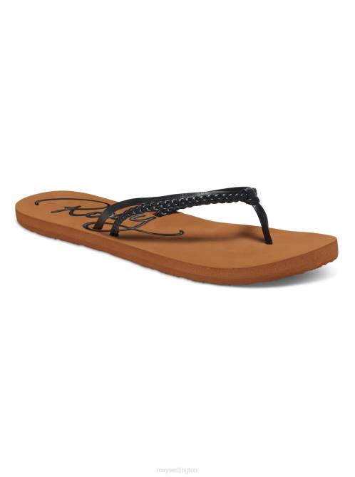 X4FH1325 black Cabo Sandals Women Roxy | Flip Flops