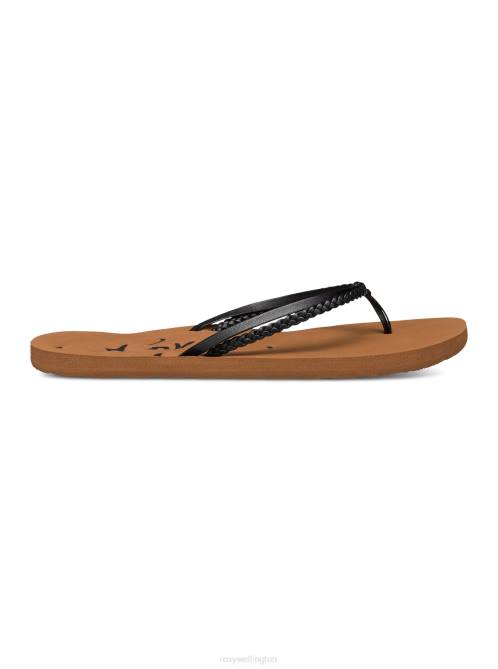 X4FH1325 black Cabo Sandals Women Roxy | Flip Flops