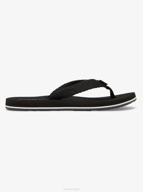 X4FH1332 black Send It Sandals Women Roxy | Flip Flops