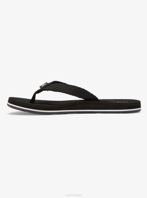 X4FH1332 black Send It Sandals Women Roxy | Flip Flops