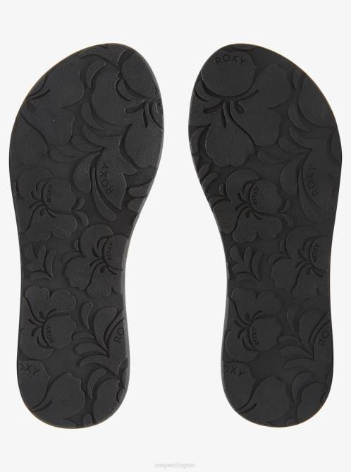 X4FH1332 black Send It Sandals Women Roxy | Flip Flops
