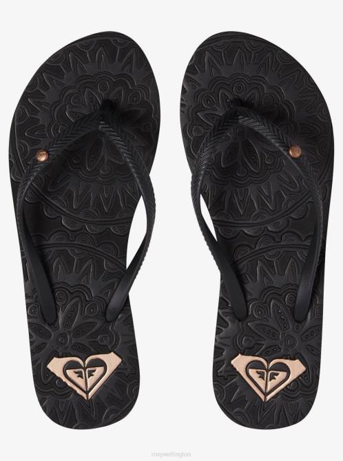 X4FH1337 black 3 Antilles Sandals Women Roxy | Flip Flops