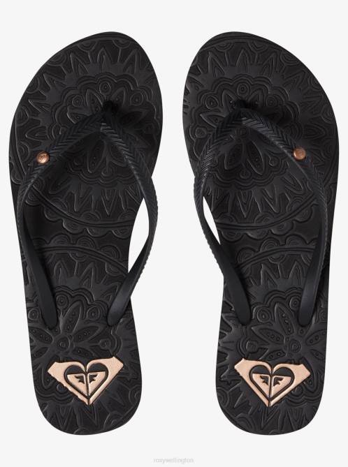 X4FH1337 black 3 Antilles Sandals Women Roxy | Flip Flops