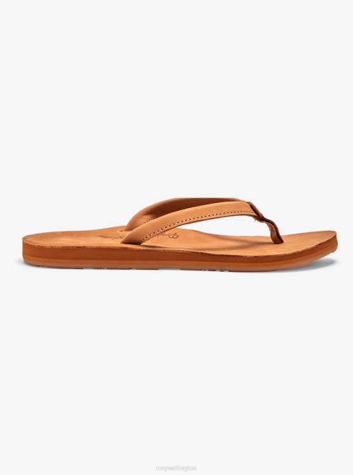 X4FH1353 tan Lorraine Slim Sandals Women Roxy | Flip Flops