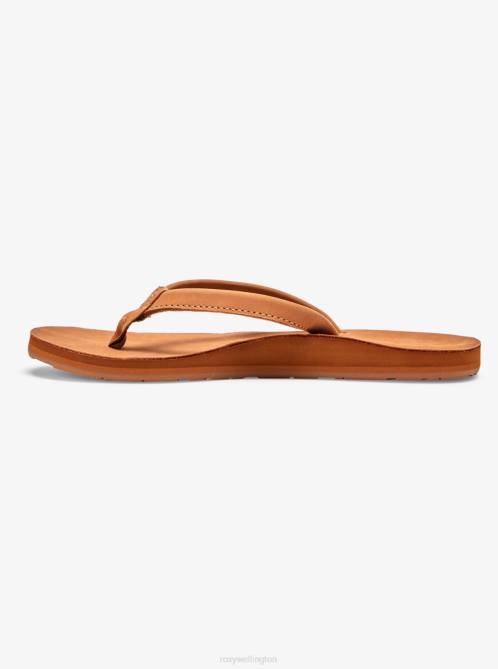 X4FH1353 tan Lorraine Slim Sandals Women Roxy | Flip Flops