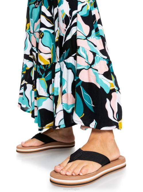 X4FH1363 black/tan Colbee Hi Sandals Women Roxy | Flip Flops