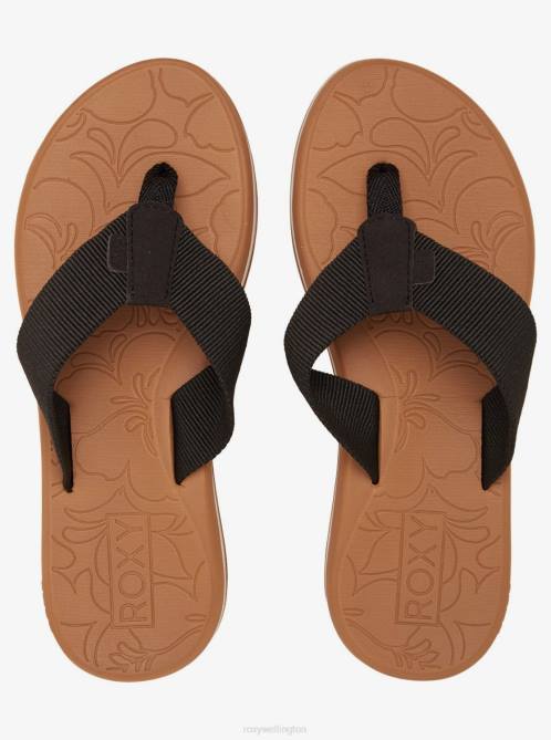 X4FH1363 black/tan Colbee Hi Sandals Women Roxy | Flip Flops