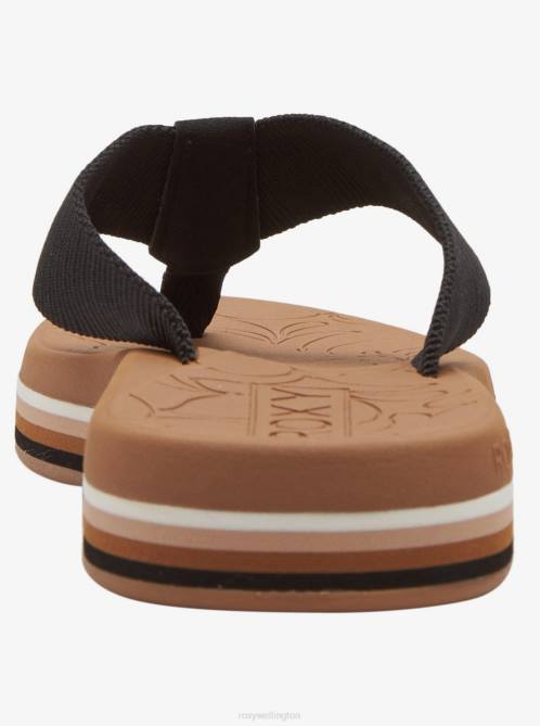 X4FH1363 black/tan Colbee Hi Sandals Women Roxy | Flip Flops