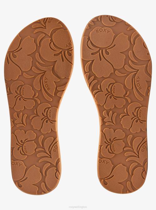 X4FH1374 black Lorraine Slim Sandals Women Roxy | Flip Flops