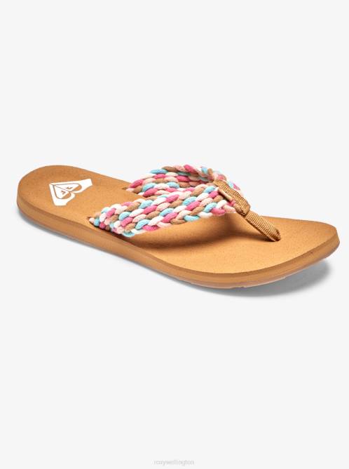 X4FH1378 white/pink/multi Porto Flip-Flops Women Roxy | Flip Flops