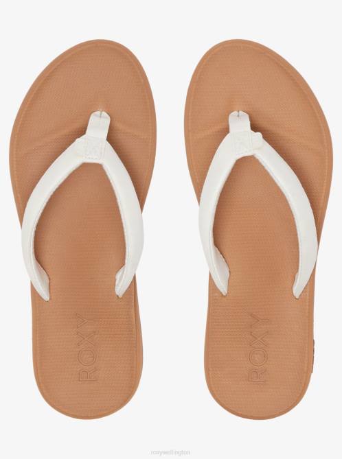 X4FH1381 white Solana Sandals Women Roxy | Flip Flops