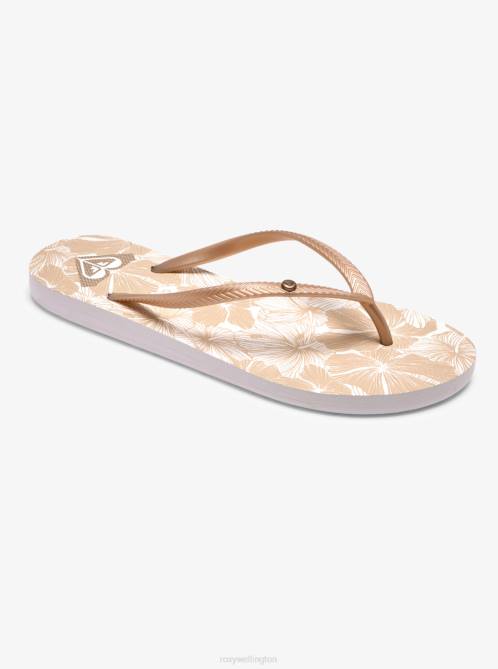 X4FH1408 beige/white Bermuda Sandals Women Roxy | Flip Flops