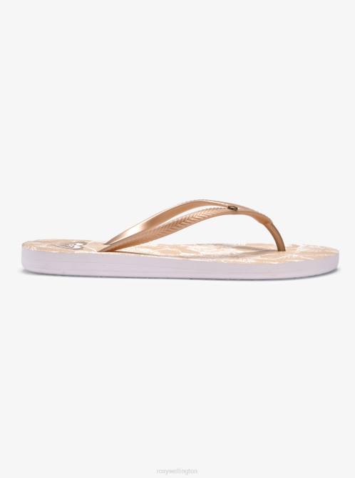 X4FH1408 beige/white Bermuda Sandals Women Roxy | Flip Flops