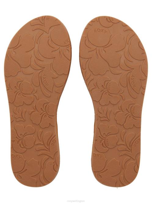 X4FH1412 white Lorraine Braid Sandals Women Roxy | Flip Flops