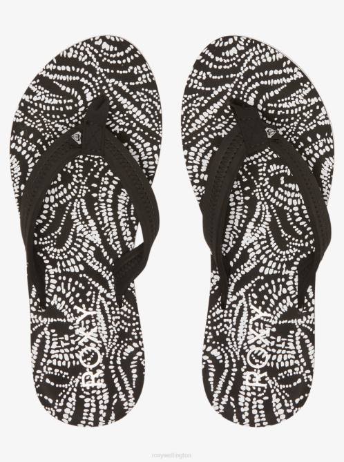 X4FH1446 black/white Vista Loreto Flip-Flops Women Roxy | Flip Flops