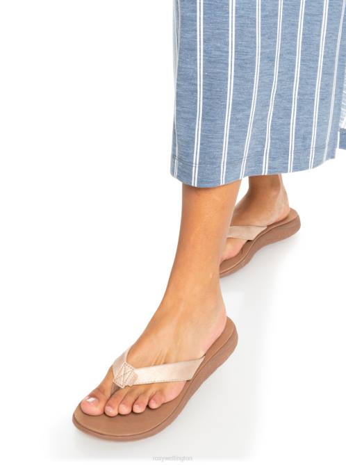 X4FH1449 bronze Lizzie Sandals Women Roxy | Flip Flops