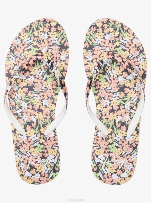 X4FH1450 dc navy/green Portofino Flip-Flops Women Roxy | Flip Flops