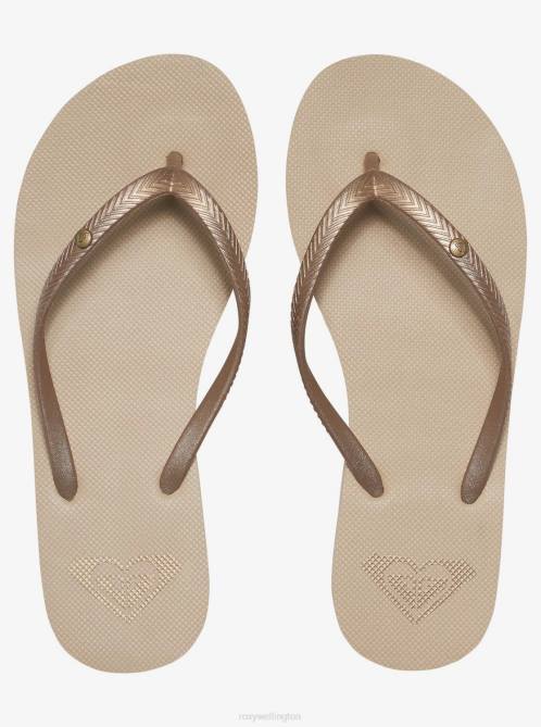 X4FH1457 gold Bermuda Sandals Women Roxy | Flip Flops