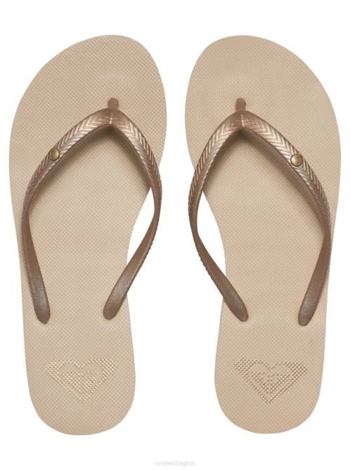 X4FH1457 gold Bermuda Sandals Women Roxy | Flip Flops