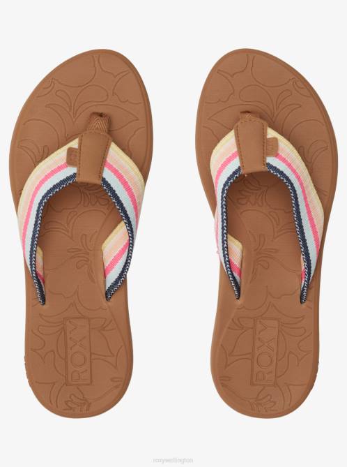 X4FH1462 blue/pink Colbee Hi Sandals Women Roxy | Flip Flops