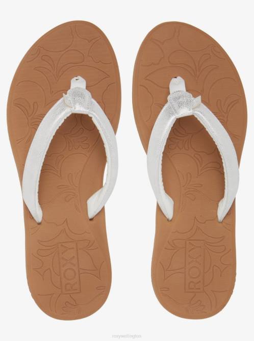 X4FH1464 white/snake Deeliah Sandals Women Roxy | Flip Flops