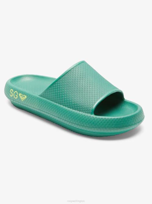 X4FH1198 green SG Slippery Slider Sandals Women Roxy | Sandals