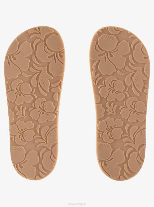 X4FH1215 light blue/brown Slippy Crochet Sandals Women Roxy | Sandals