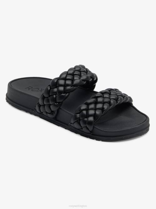 X4FH1245 black Slippy Braided Water-Friendly Sandals Women Roxy | Sandals