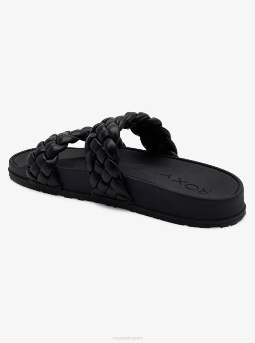 X4FH1245 black Slippy Braided Water-Friendly Sandals Women Roxy | Sandals