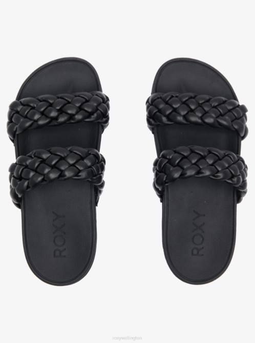 X4FH1245 black Slippy Braided Water-Friendly Sandals Women Roxy | Sandals