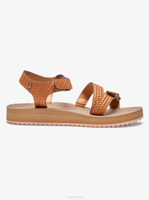 X4FH1261 brown/tan Anela Sandals Women Roxy | Sandals
