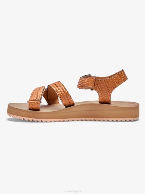 X4FH1261 brown/tan Anela Sandals Women Roxy | Sandals