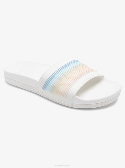 X4FH1272 white/stripe Slippy Water-Friendly Sandals Women Roxy | Sandals