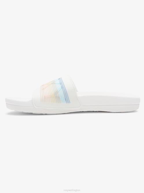 X4FH1272 white/stripe Slippy Water-Friendly Sandals Women Roxy | Sandals