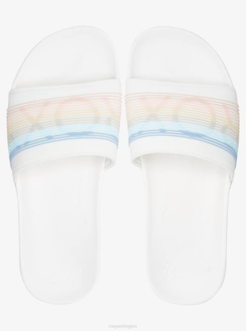 X4FH1272 white/stripe Slippy Water-Friendly Sandals Women Roxy | Sandals