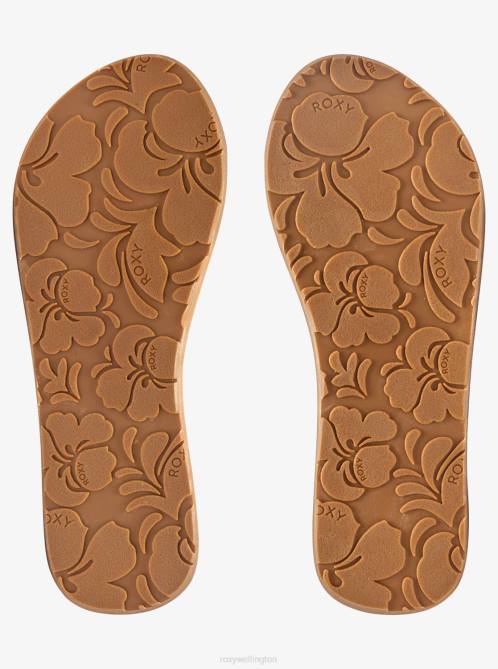 X4FH1276 white/khaki Roselani Sandals Women Roxy | Sandals