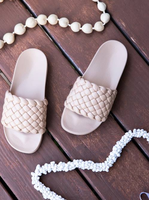 X4FH1326 tan Slippy Puff Sandals Women Roxy | Sandals