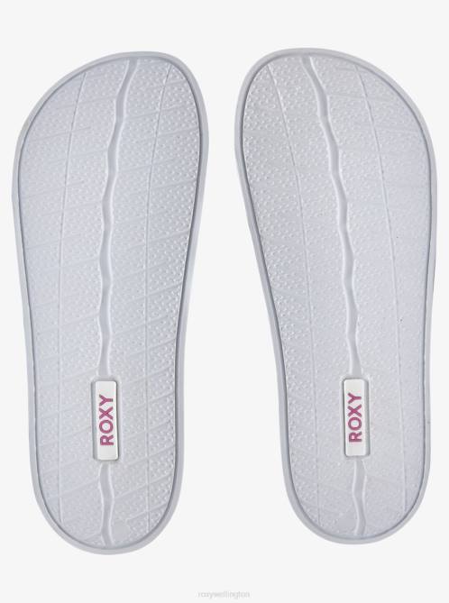 X4FH1329 white/lavender Slippy Sandals Women Roxy | Sandals