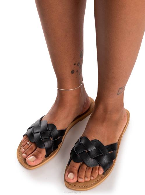 X4FH1367 black Edessa Sandals Women Roxy | Sandals