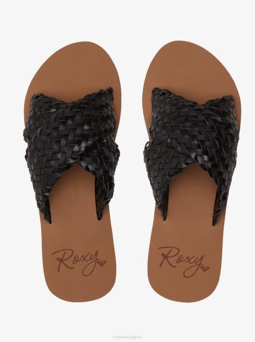 X4FH1384 black Roselani Sandals Women Roxy | Sandals