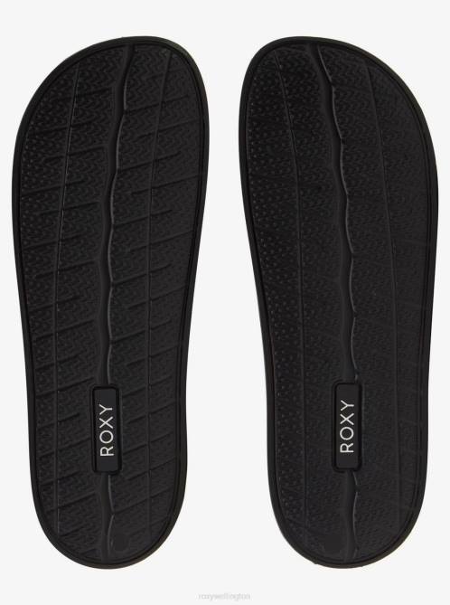 X4FH1385 black Slippy Jute Sandals Women Roxy | Sandals