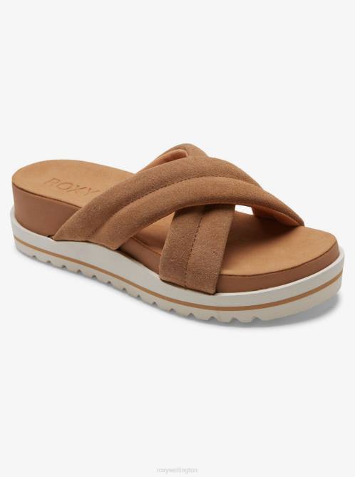 X4FH1395 tan Veria Sandals Women Roxy | Sandals