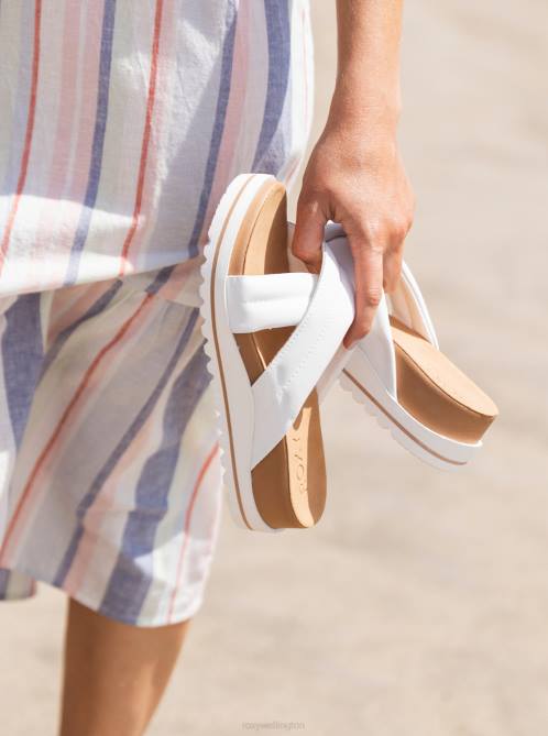 X4FH1400 white Veria Sandals Women Roxy | Sandals
