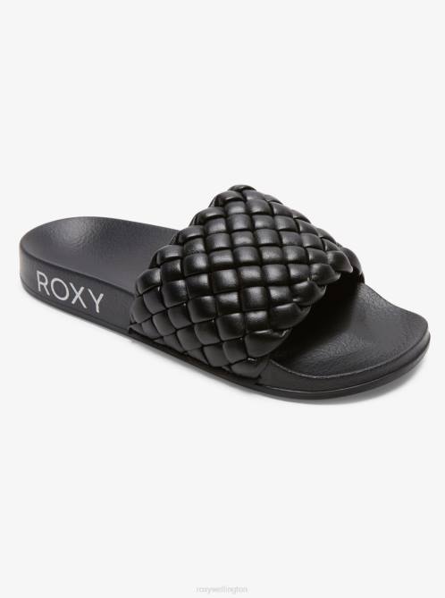 X4FH1418 black Slippy Puff Sandals Women Roxy | Sandals