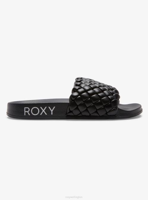 X4FH1418 black Slippy Puff Sandals Women Roxy | Sandals