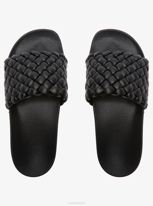 X4FH1418 black Slippy Puff Sandals Women Roxy | Sandals