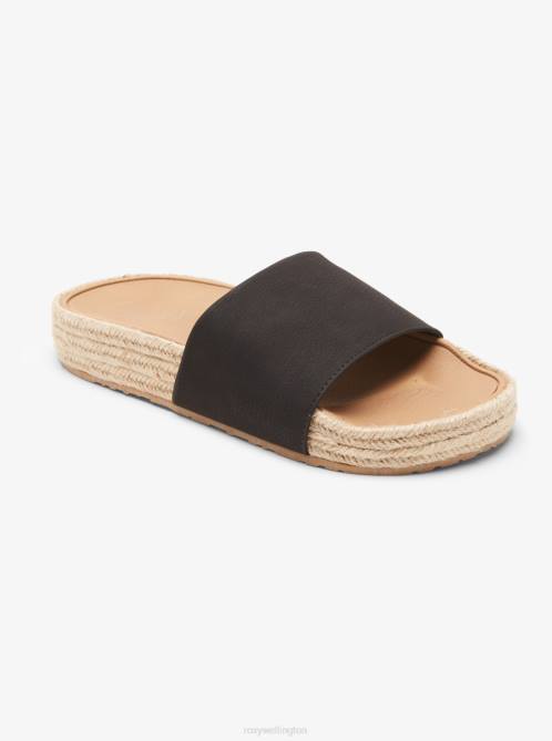 X4FH1443 black Slippy Espadrille Sandals Women Roxy | Sandals