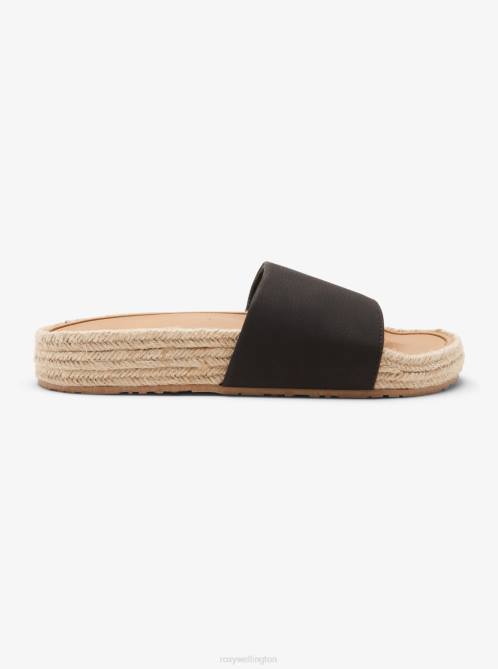 X4FH1443 black Slippy Espadrille Sandals Women Roxy | Sandals
